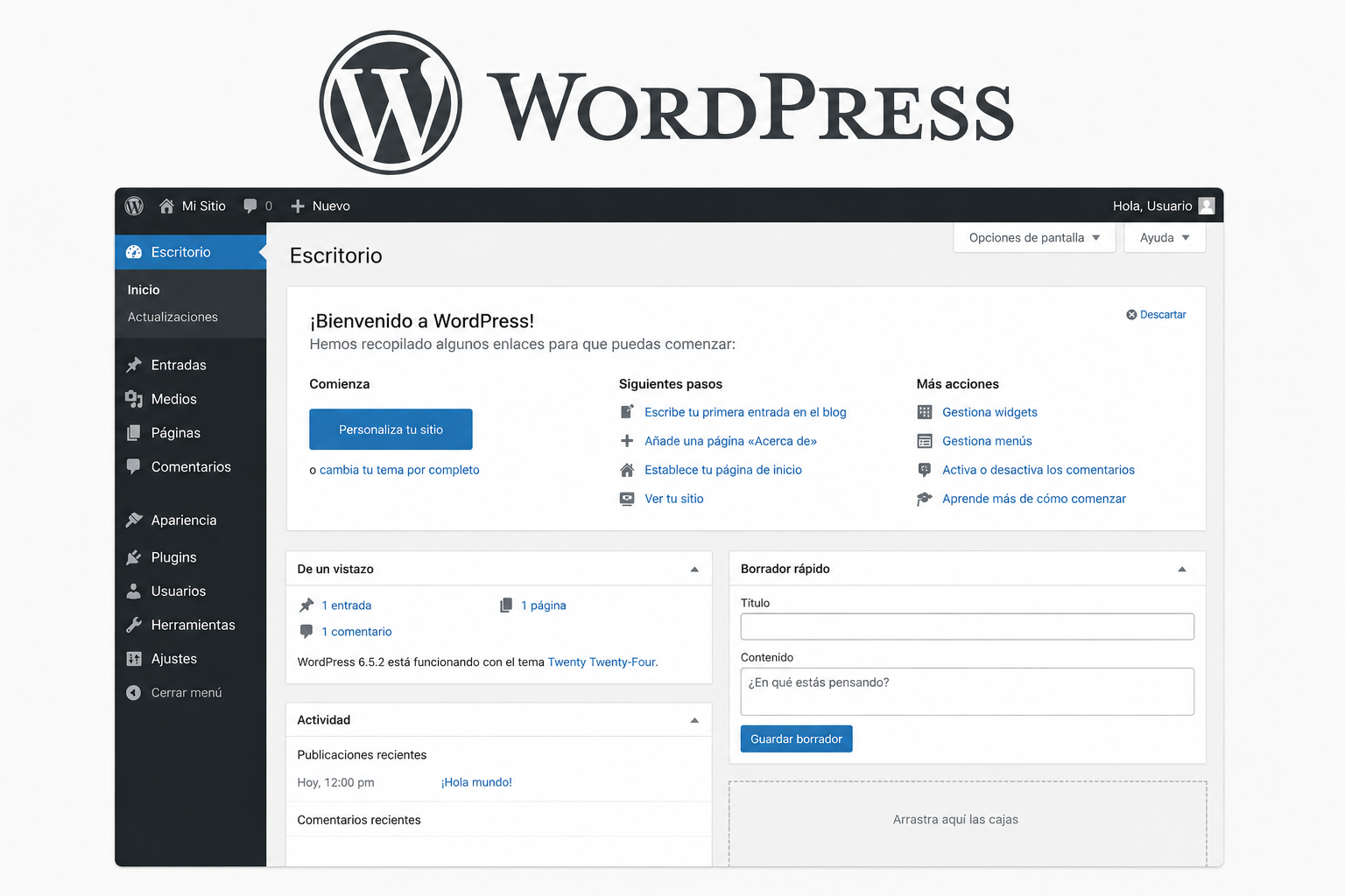 interfaz-wordpress